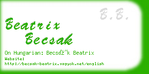 beatrix becsak business card